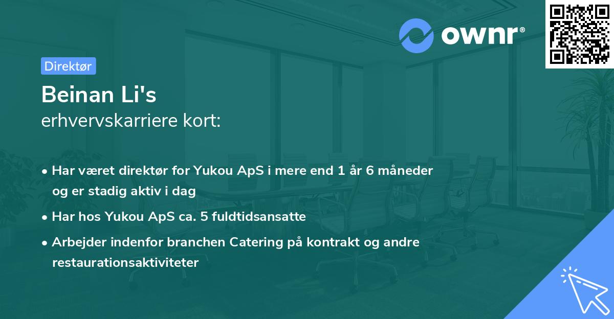 Beinan Li's erhvervskarriere kort