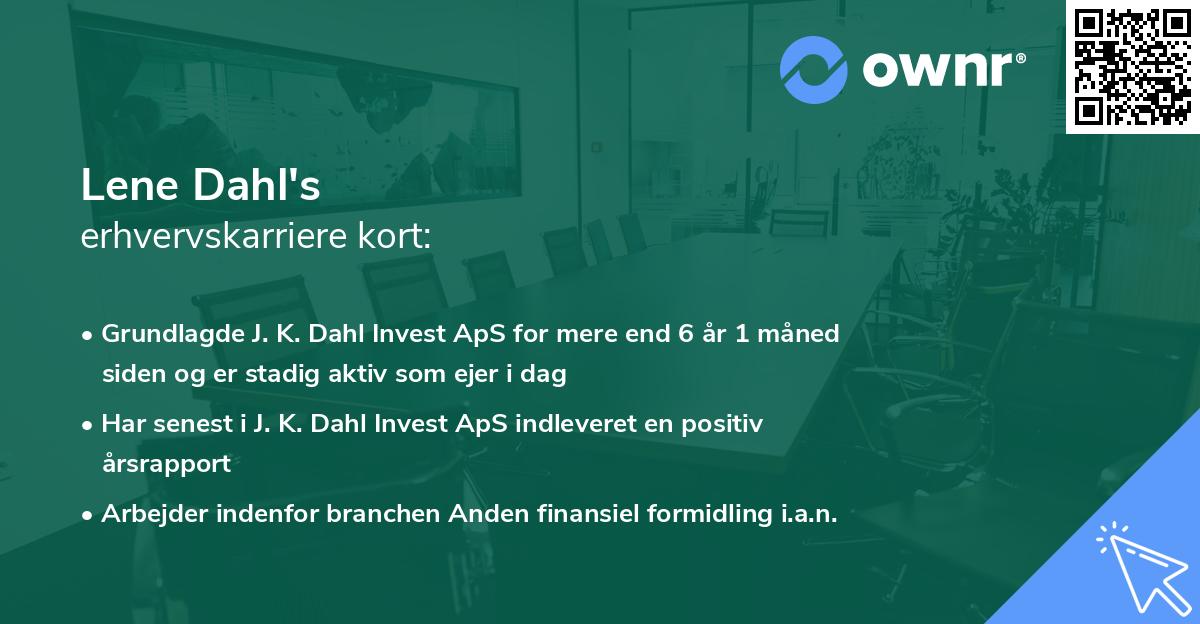 Lene Dahl's erhvervskarriere kort