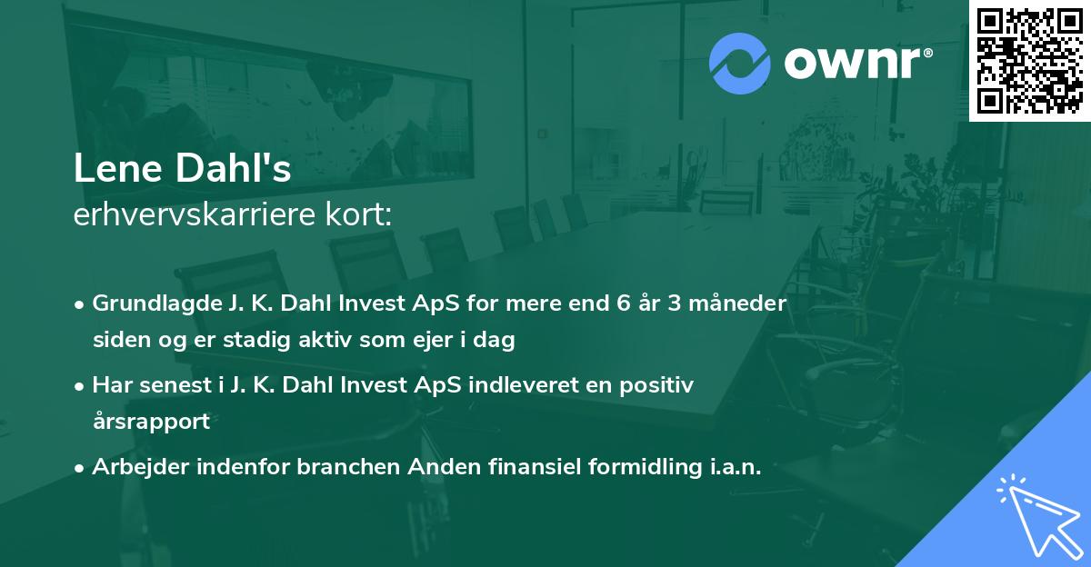 Lene Dahl's erhvervskarriere kort