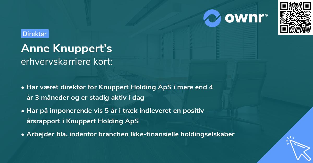 Anne Knuppert's erhvervskarriere kort