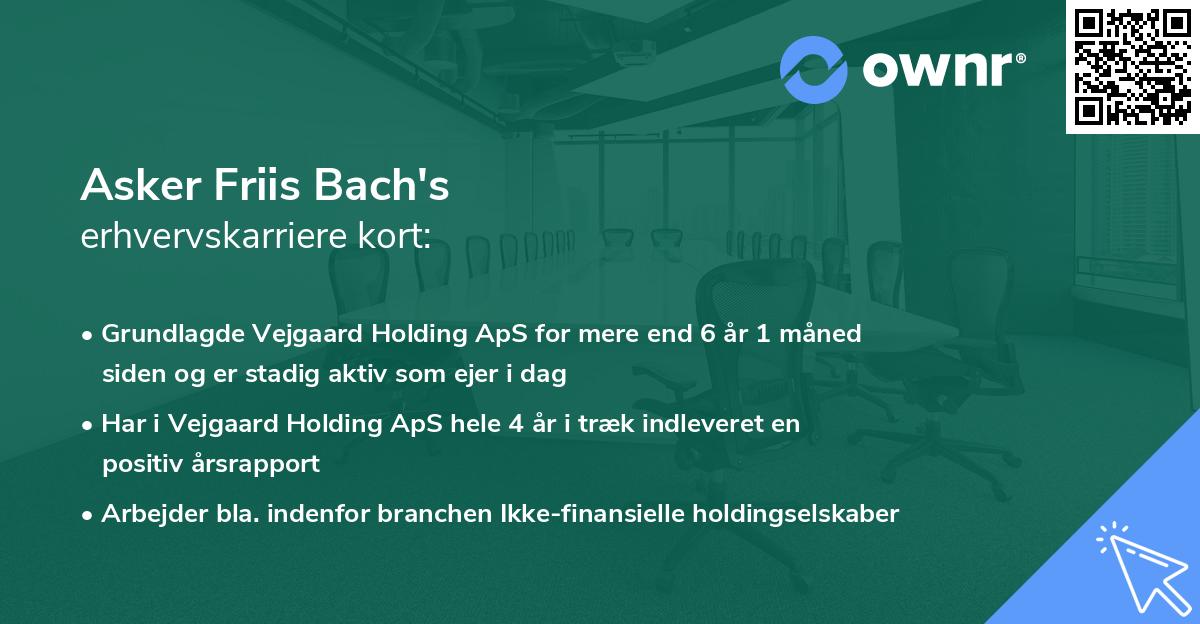 Asker Friis Bach's erhvervskarriere kort