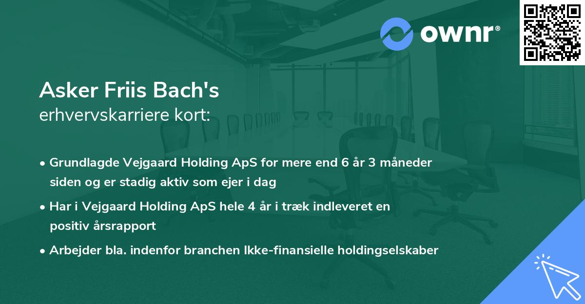 Asker Friis Bach's erhvervskarriere kort
