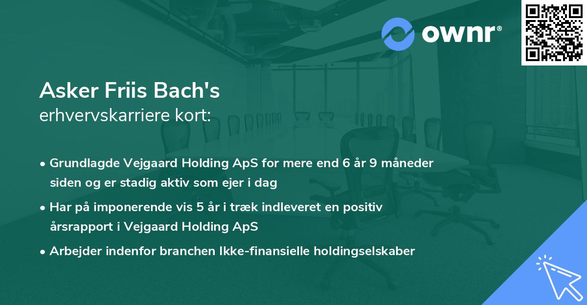 Asker Friis Bach's erhvervskarriere kort