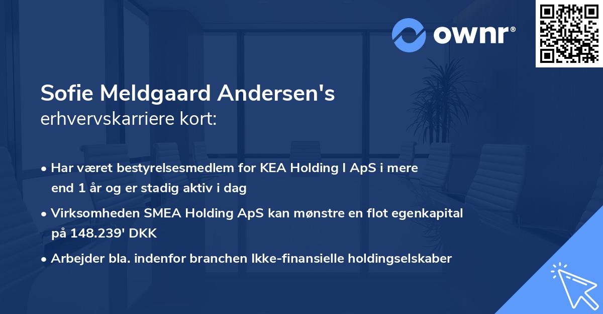Sofie Meldgaard Andersen's erhvervskarriere kort
