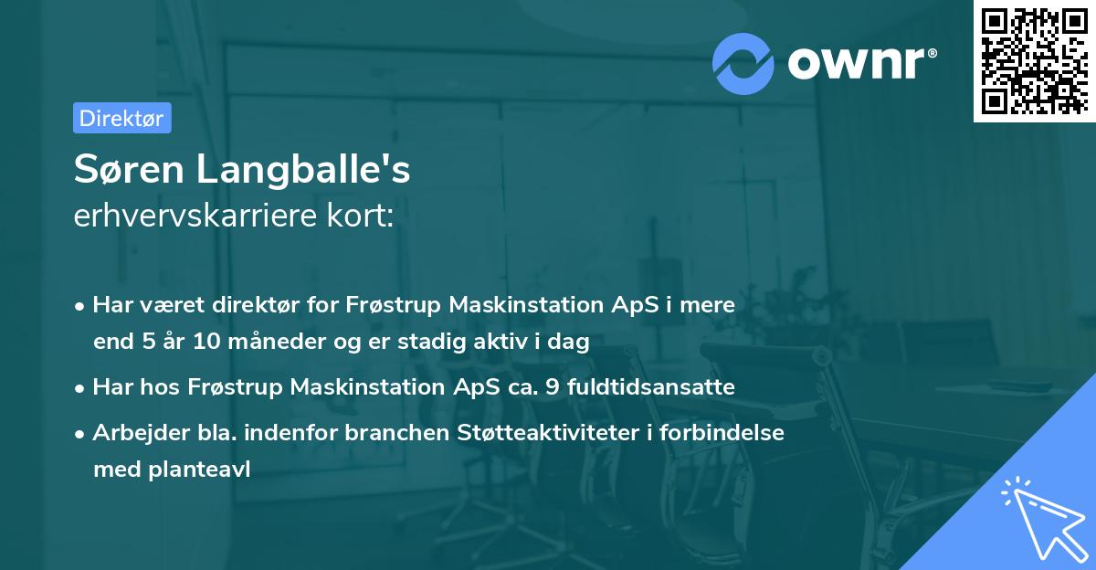 Søren Langballe's erhvervskarriere kort