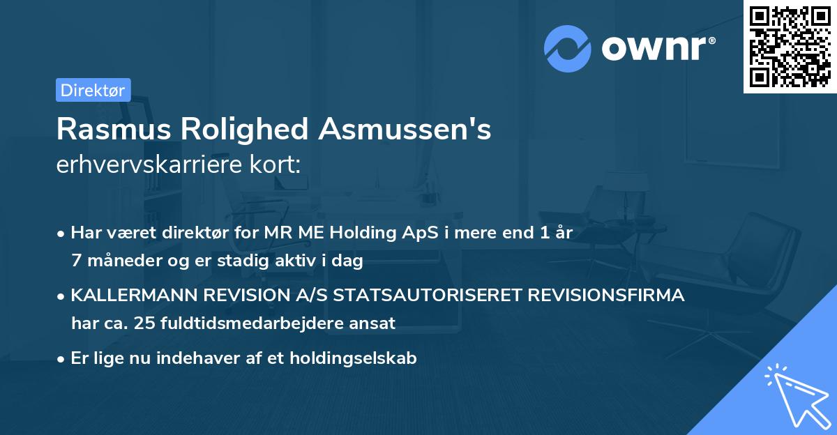 Rasmus Rolighed Asmussen's erhvervskarriere kort
