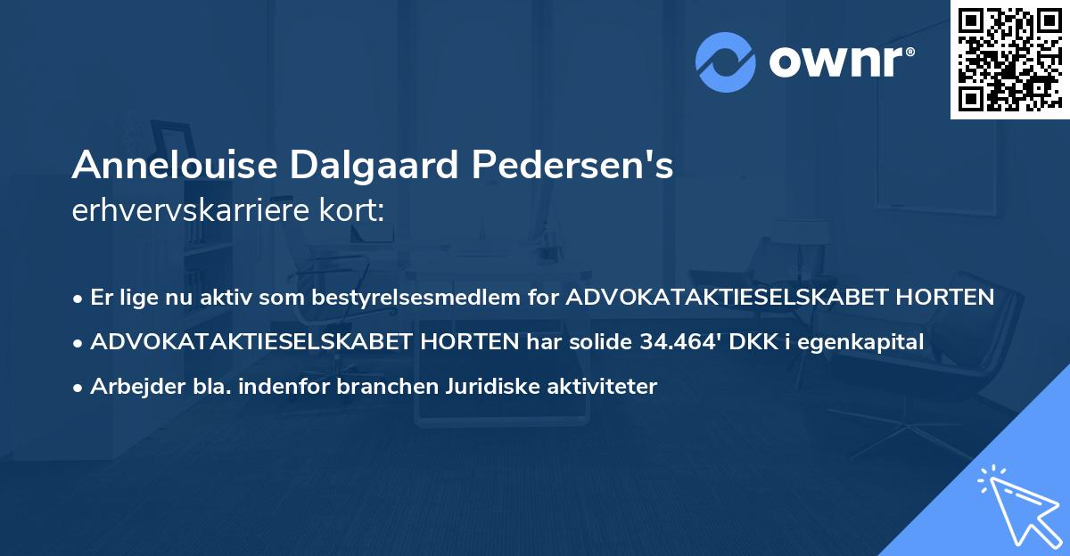 Annelouise Dalgaard Pedersen's erhvervskarriere kort