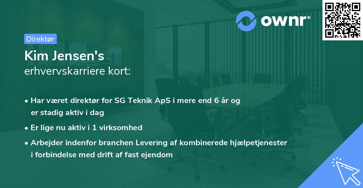 Kim Jensen's erhvervskarriere kort