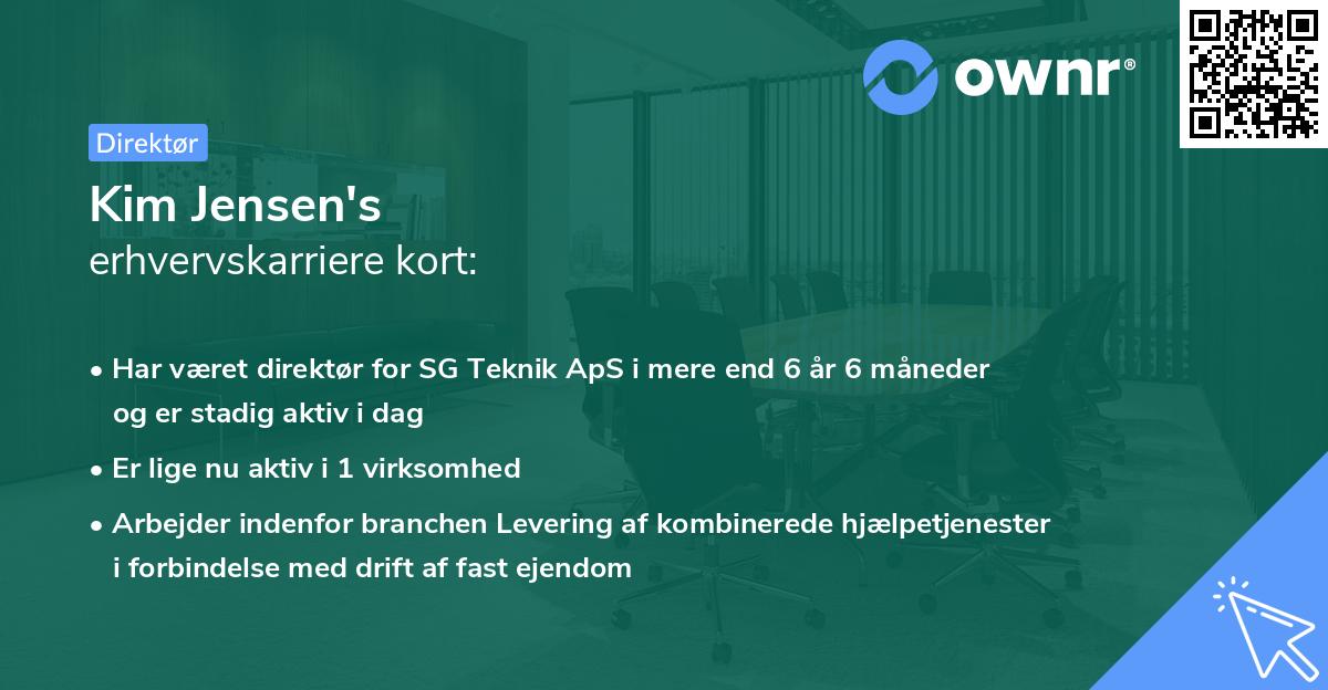 Kim Jensen's erhvervskarriere kort
