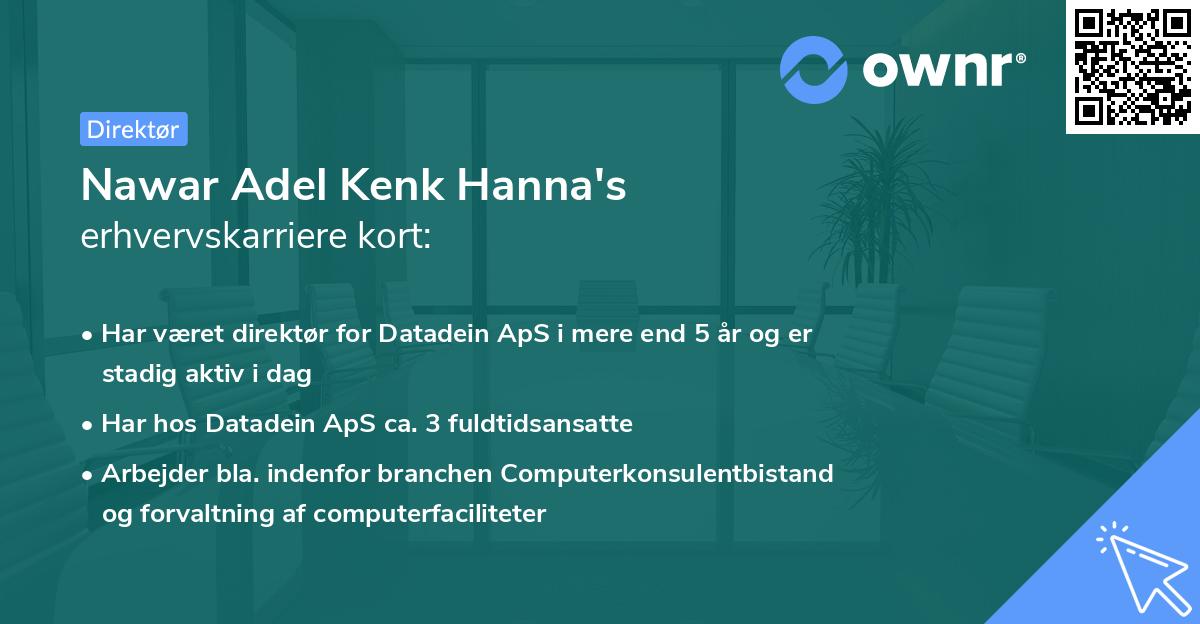 Nawar Adel Kenk Hanna's erhvervskarriere kort