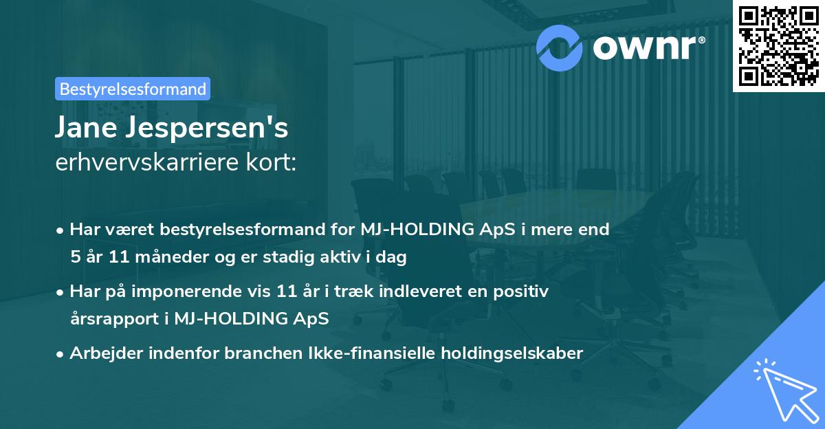 Jane Jespersen's erhvervskarriere kort