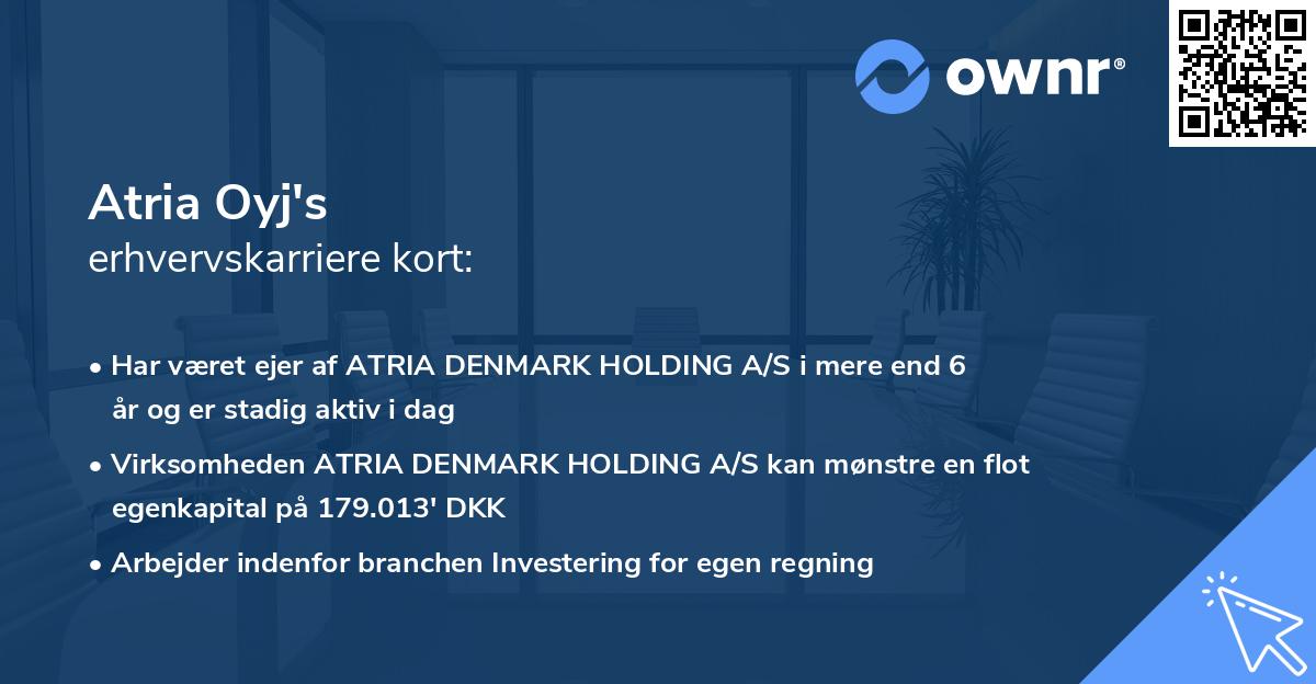 Atria Oyj's erhvervskarriere kort
