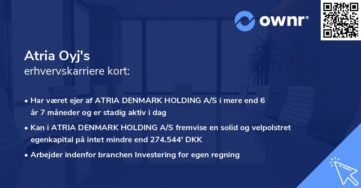 Atria Oyj's erhvervskarriere kort