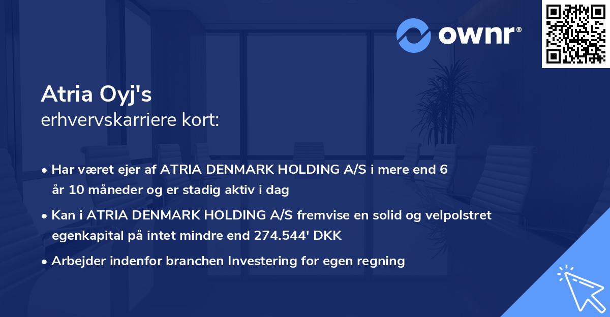 Atria Oyj's erhvervskarriere kort