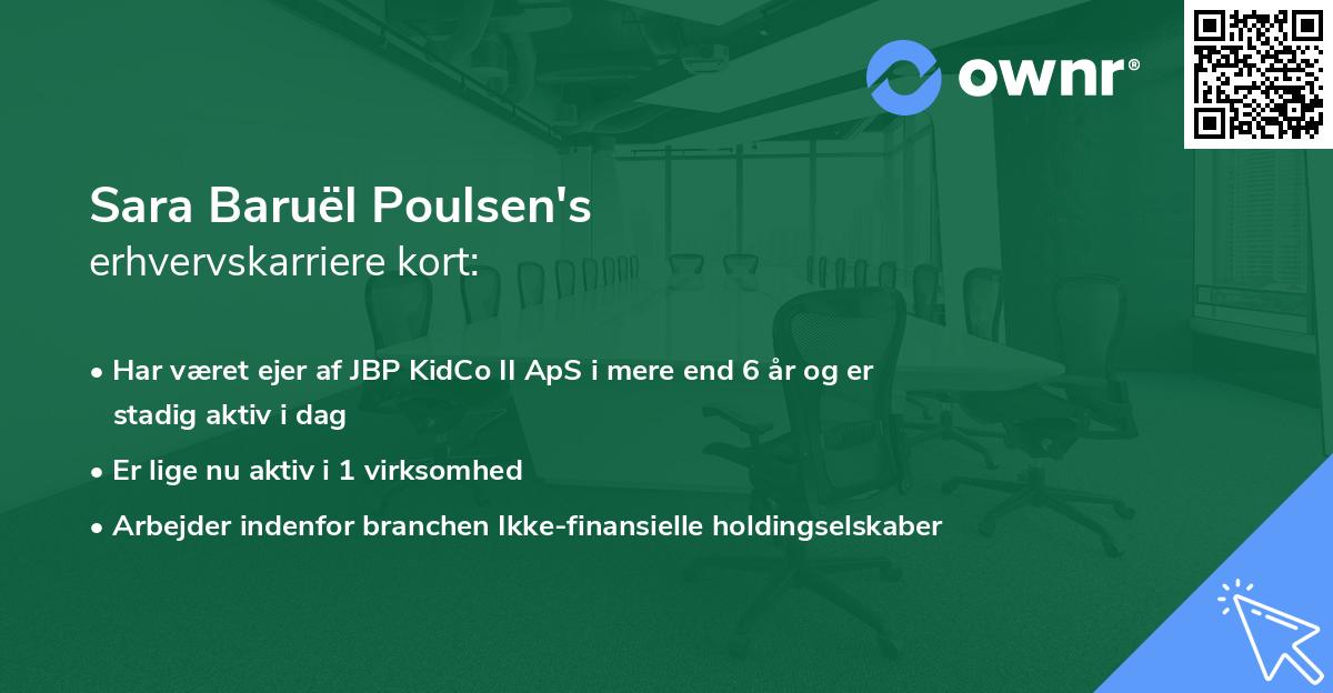 Sara Baruël Poulsen's erhvervskarriere kort