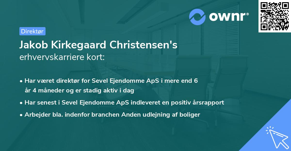 Jakob Kirkegaard Christensen's erhvervskarriere kort