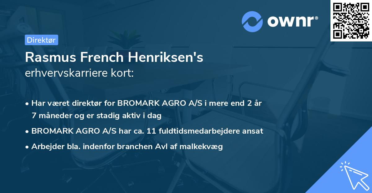 Rasmus French Henriksen's erhvervskarriere kort