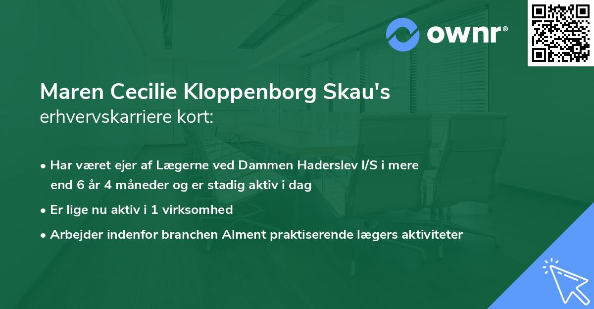 Maren Cecilie Kloppenborg Skau's erhvervskarriere kort