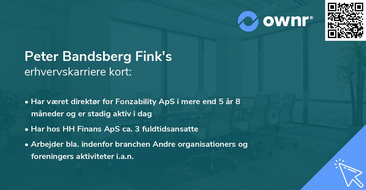 Peter Bandsberg Fink's erhvervskarriere kort