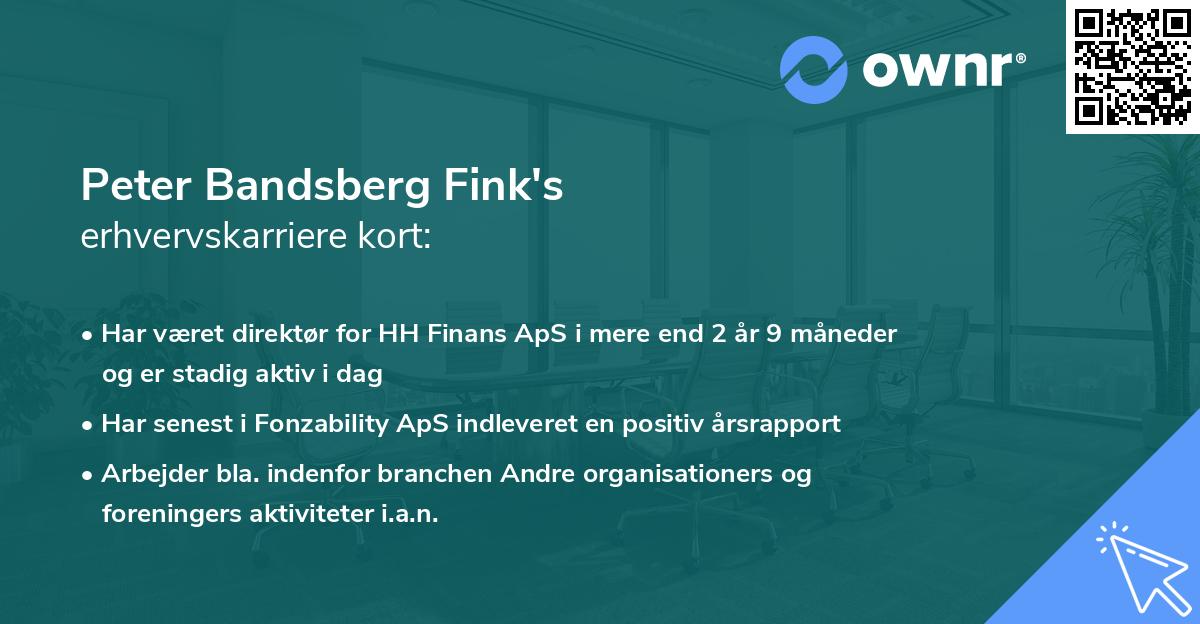 Peter Bandsberg Fink's erhvervskarriere kort