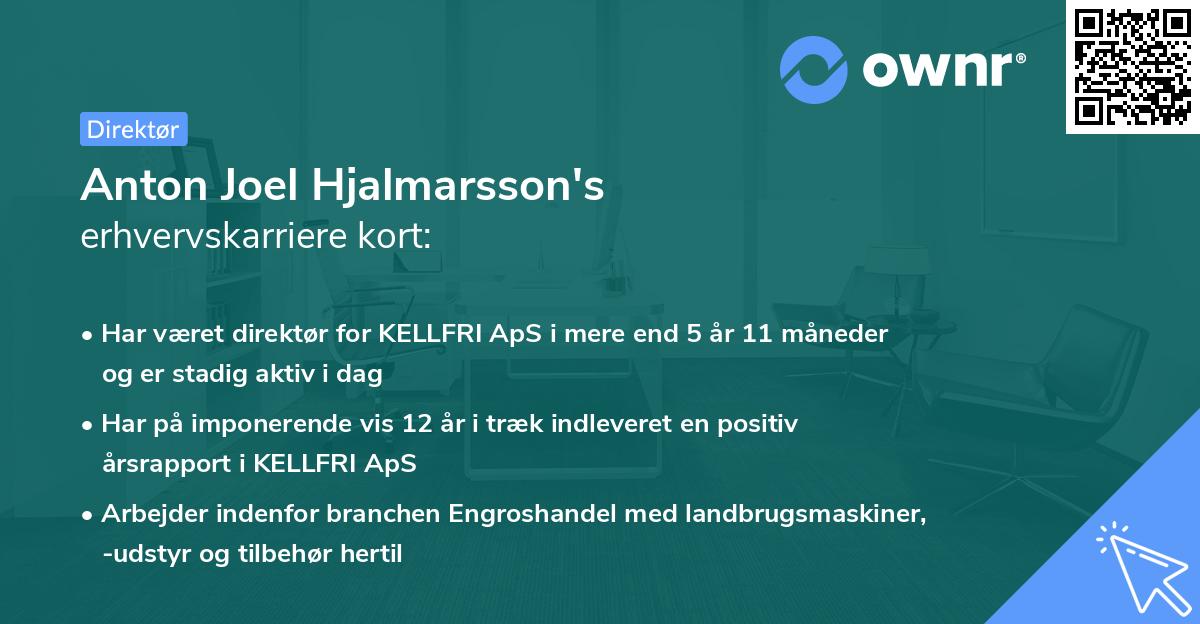 Anton Joel Hjalmarsson's erhvervskarriere kort