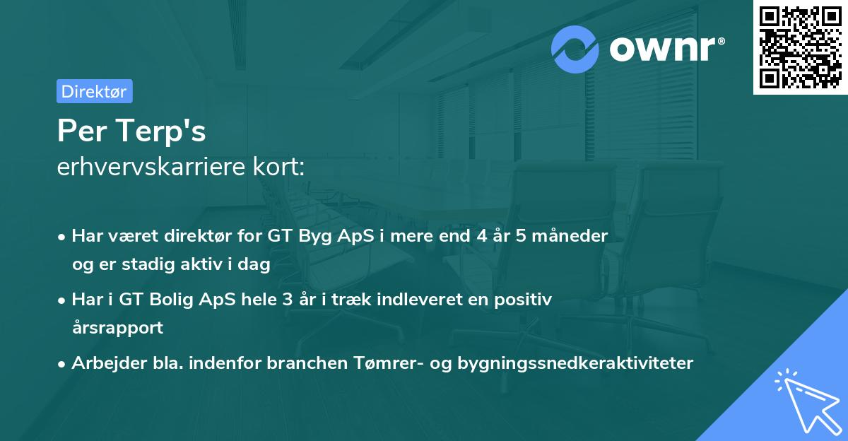 Per Terp's erhvervskarriere kort