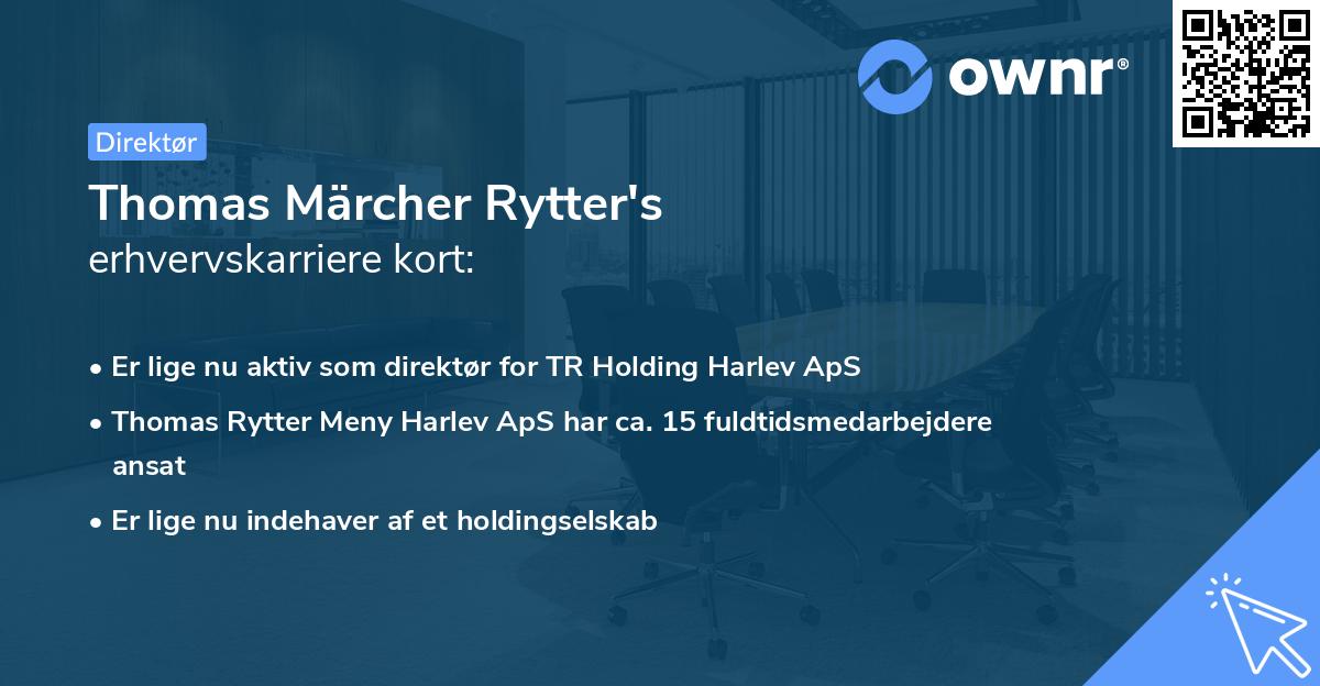 Thomas Märcher Rytter's erhvervskarriere kort