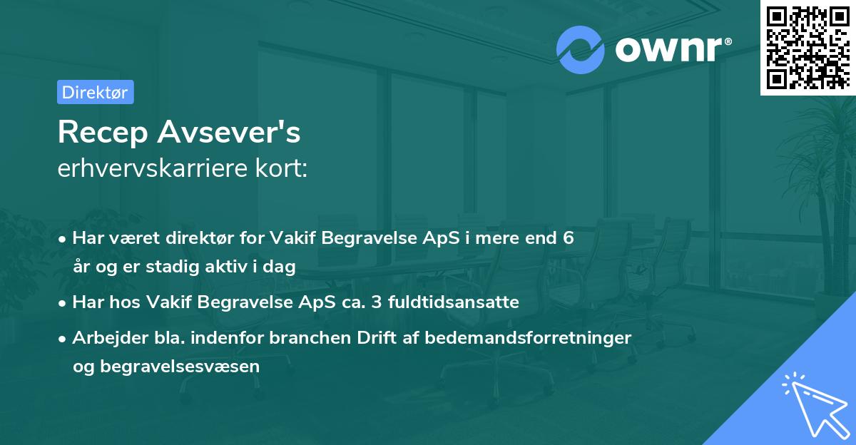 Recep Avsever's erhvervskarriere kort