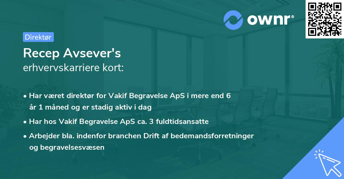 Recep Avsever's erhvervskarriere kort