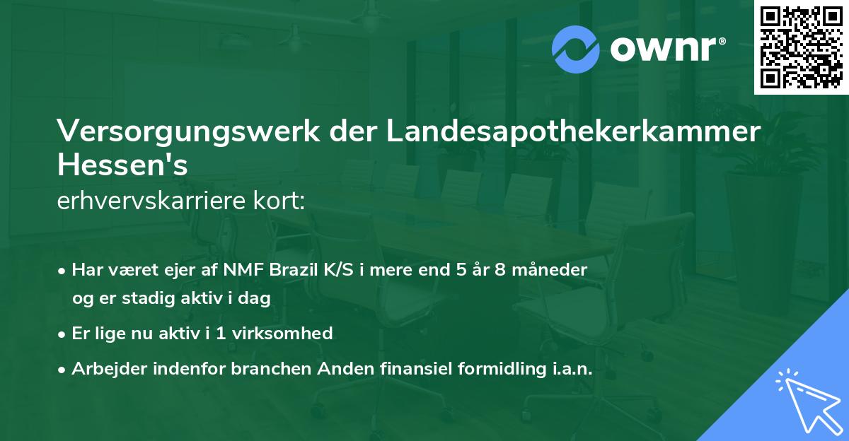 Versorgungswerk der Landesapothekerkammer Hessen's erhvervskarriere kort