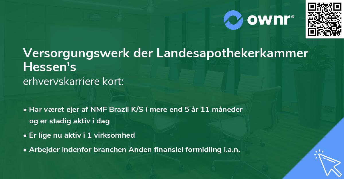 Versorgungswerk der Landesapothekerkammer Hessen's erhvervskarriere kort