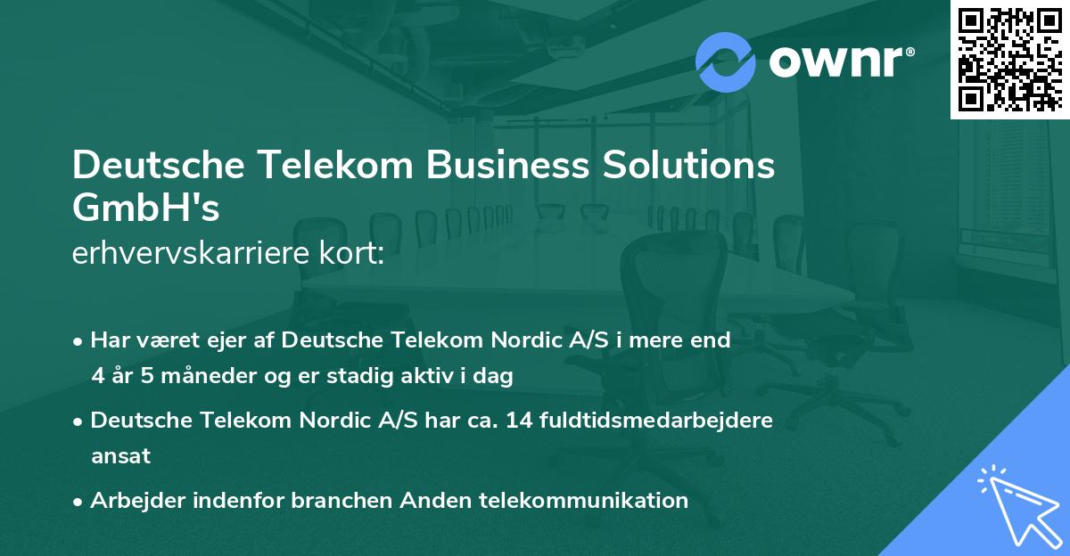 Deutsche Telekom Business Solutions GmbH's erhvervskarriere kort