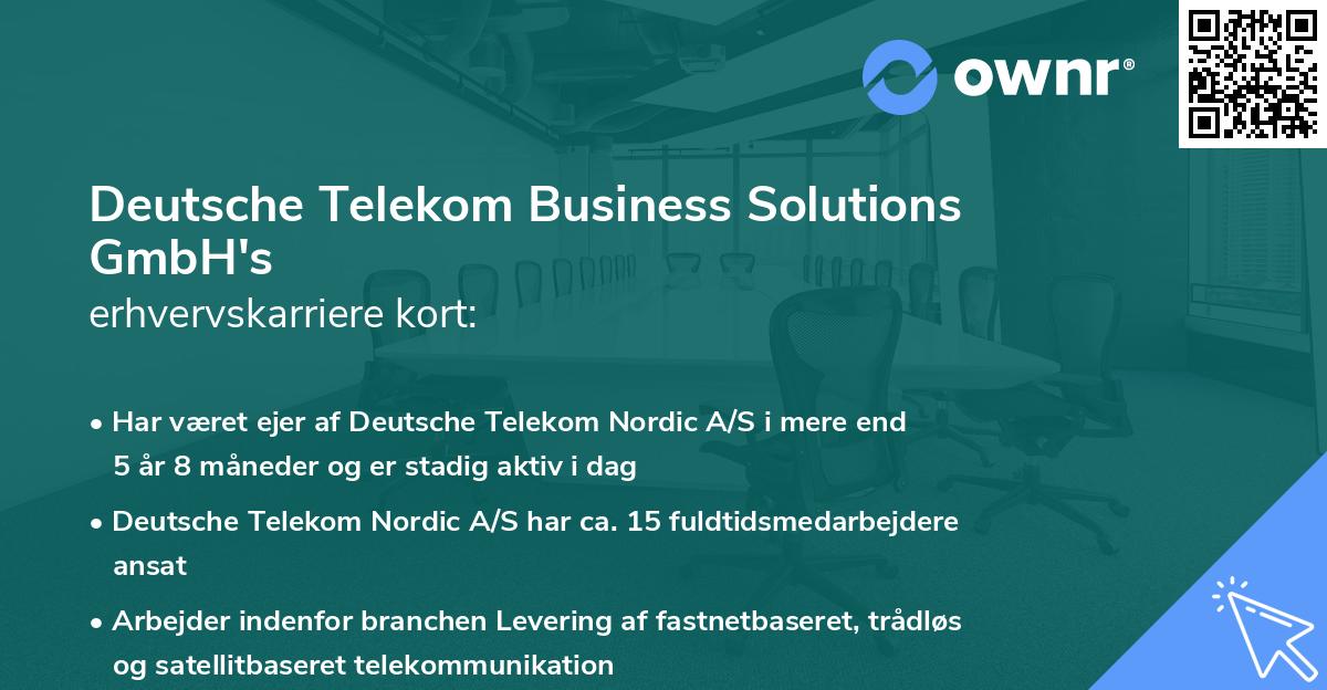 Deutsche Telekom Business Solutions GmbH's erhvervskarriere kort