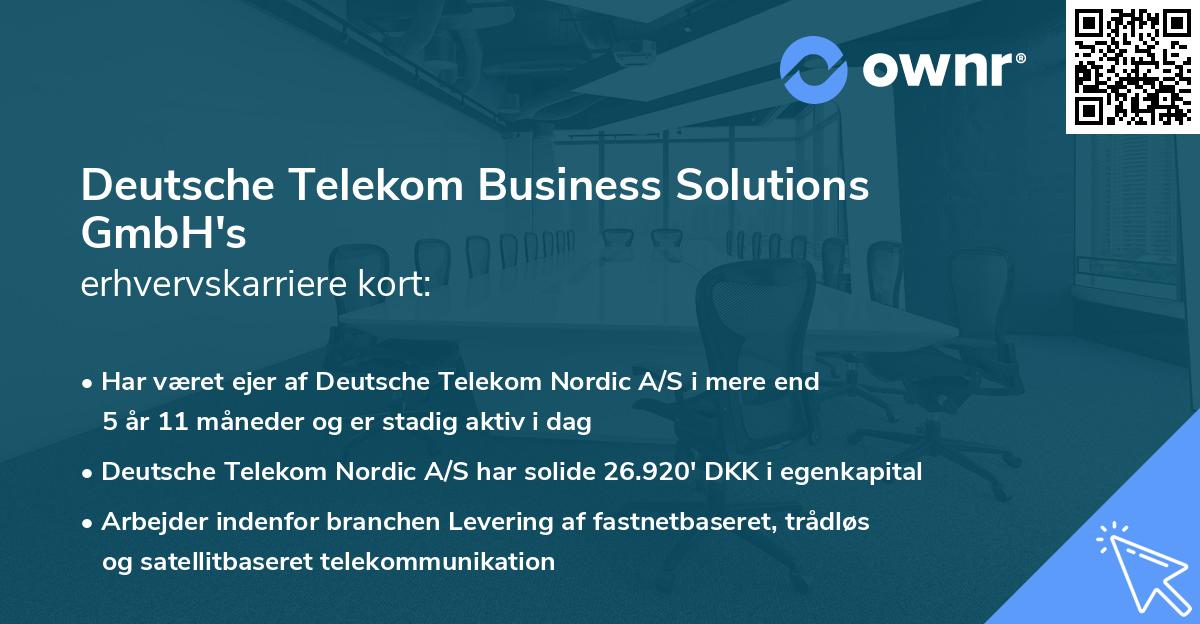 Deutsche Telekom Business Solutions GmbH's erhvervskarriere kort