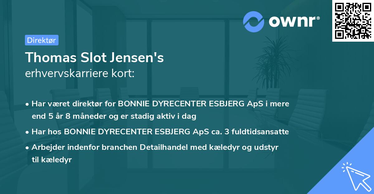 Thomas Slot Jensen's erhvervskarriere kort