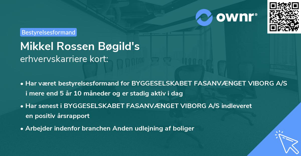 Mikkel Rossen Bøgild's erhvervskarriere kort