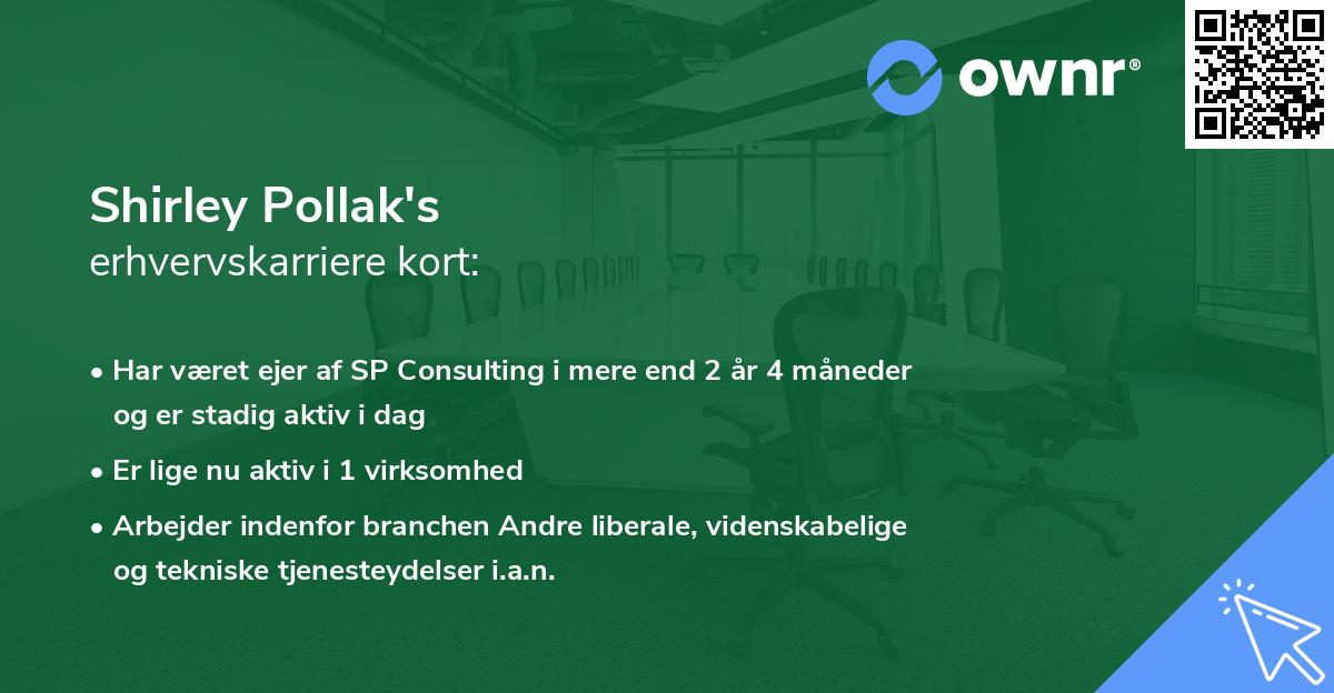 Shirley Pollak's erhvervskarriere kort