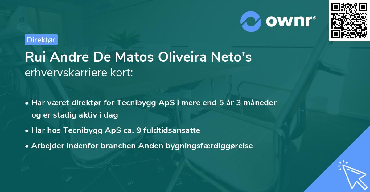 Rui Andre De Matos Oliveira Neto's erhvervskarriere kort