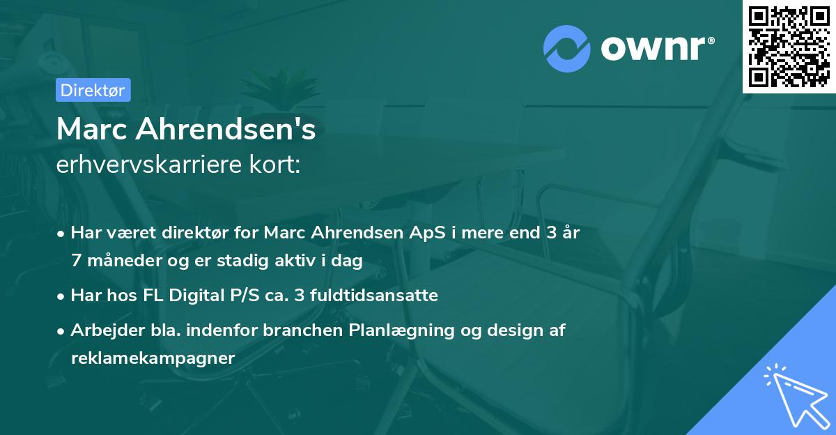 Marc Ahrendsen's erhvervskarriere kort