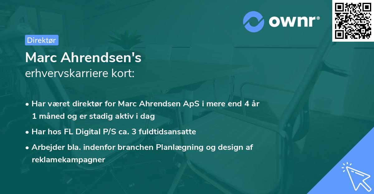 Marc Ahrendsen's erhvervskarriere kort