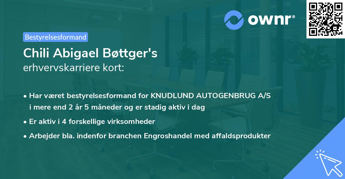Chili Abigael Bøttger's erhvervskarriere kort