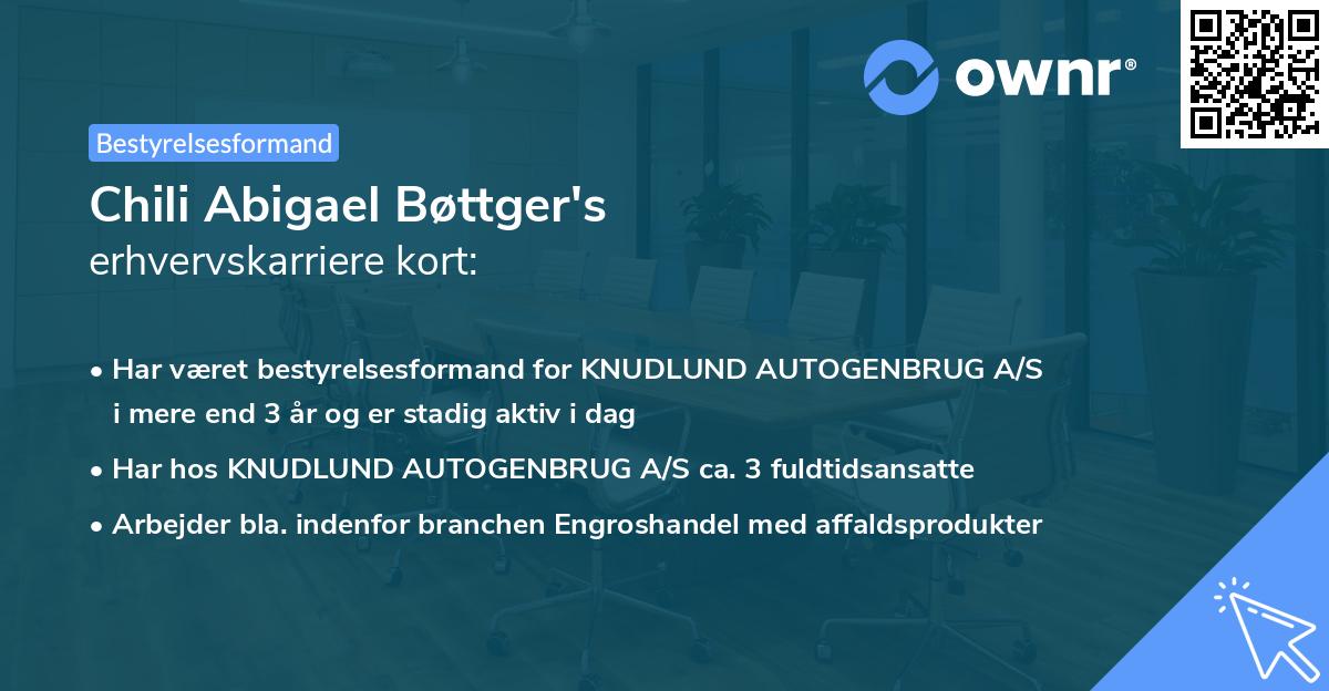 Chili Abigael Bøttger's erhvervskarriere kort