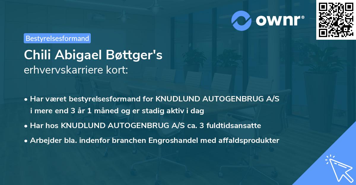 Chili Abigael Bøttger's erhvervskarriere kort