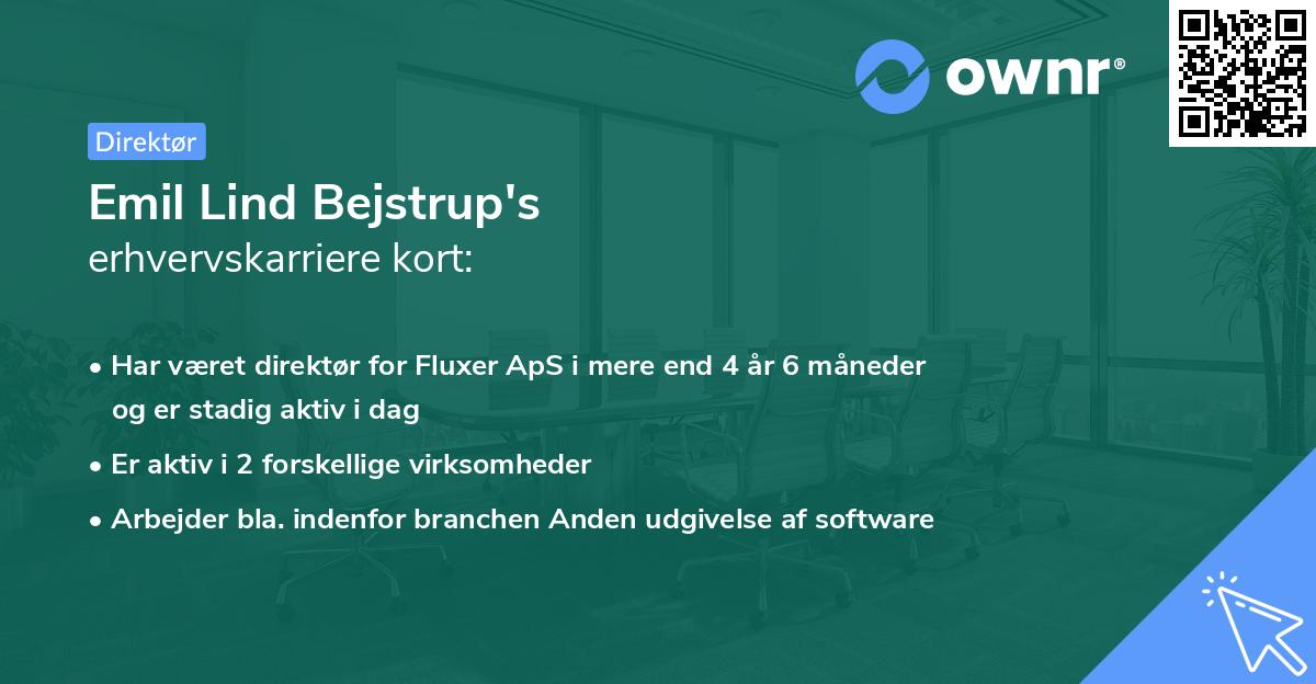Emil Lind Bejstrup's erhvervskarriere kort