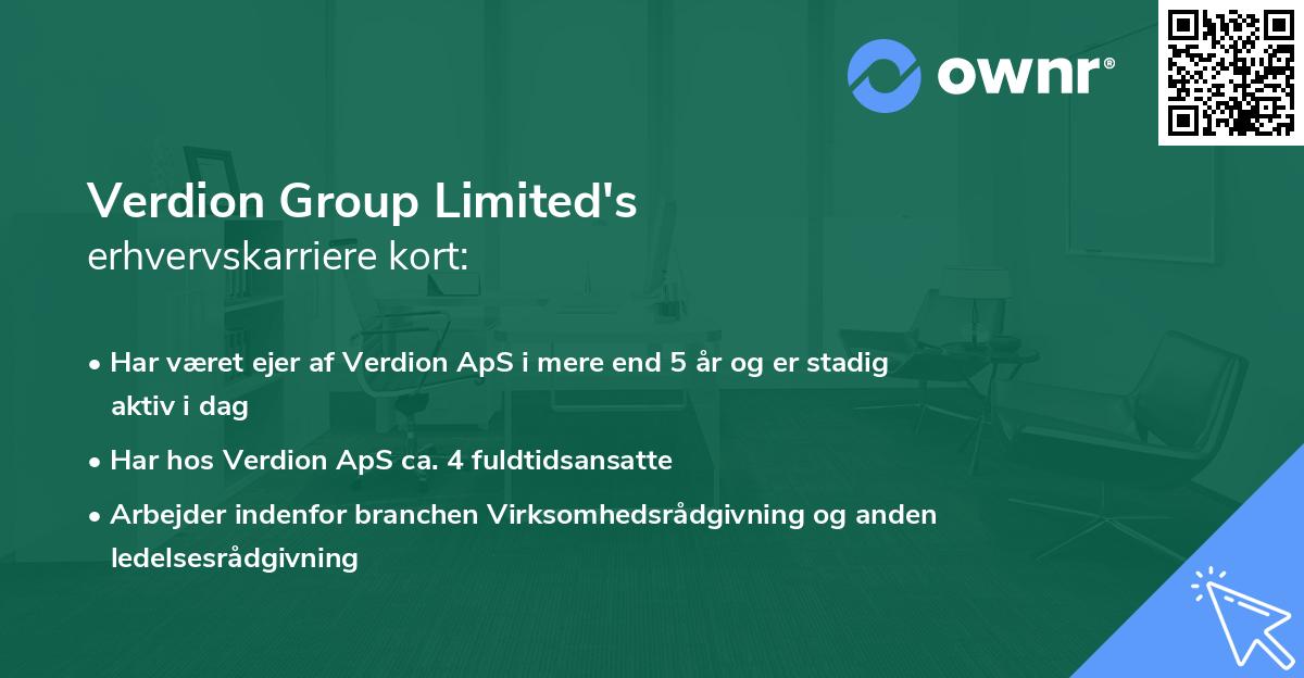 Verdion Group Limited's erhvervskarriere kort