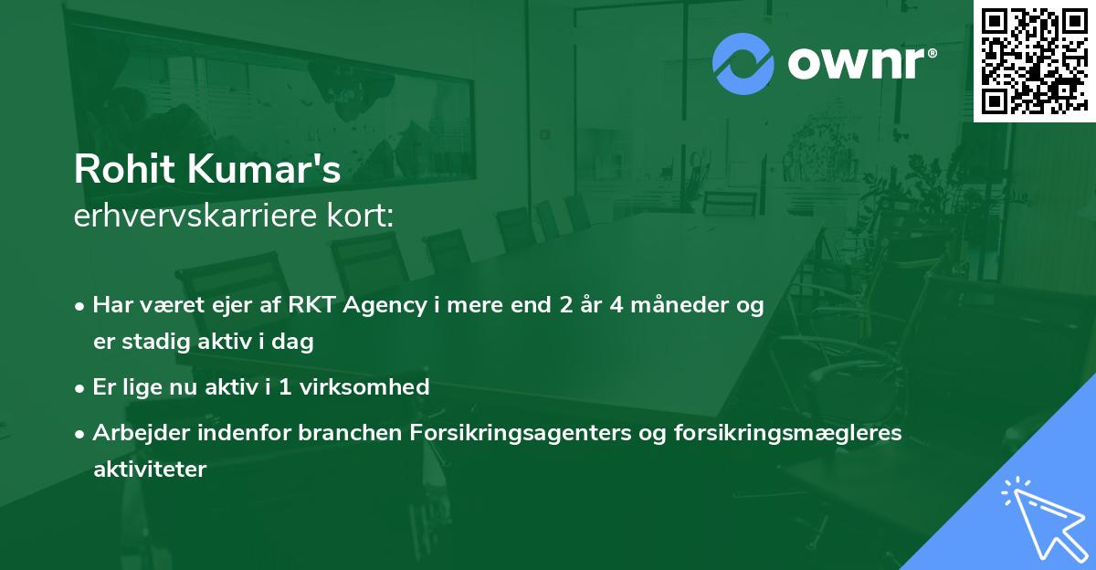 Rohit Kumar's erhvervskarriere kort