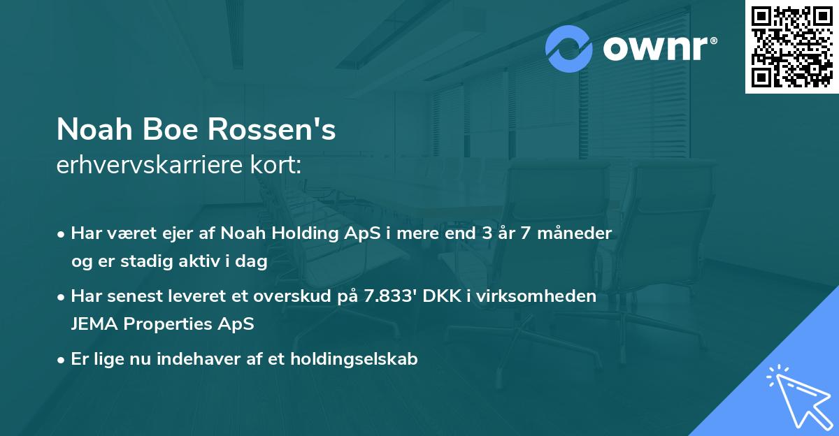 Noah Boe Rossen's erhvervskarriere kort