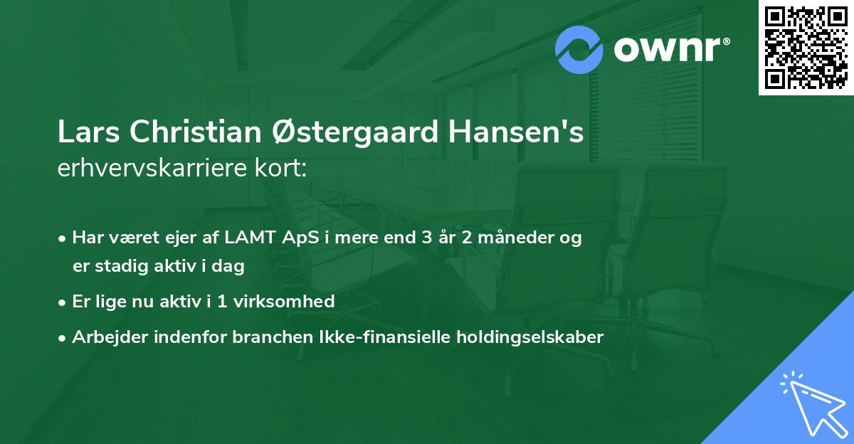 Lars Christian Østergaard Hansen's erhvervskarriere kort