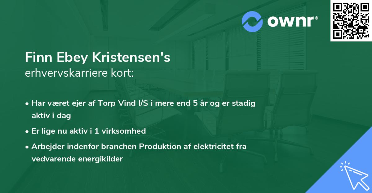 Finn Ebey Kristensen's erhvervskarriere kort