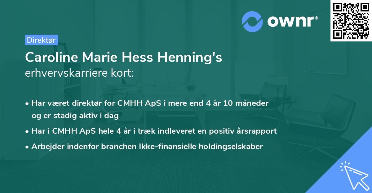 Caroline Marie Hess Henning's erhvervskarriere kort